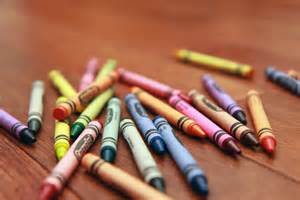 scattered crayons